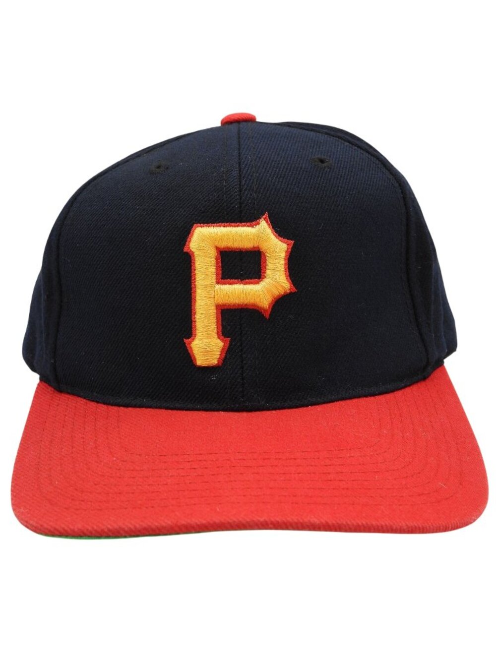 Vintage 1990s Pittsburgh Pirates American Needle Snapback Hat Ball Cap Black Red
